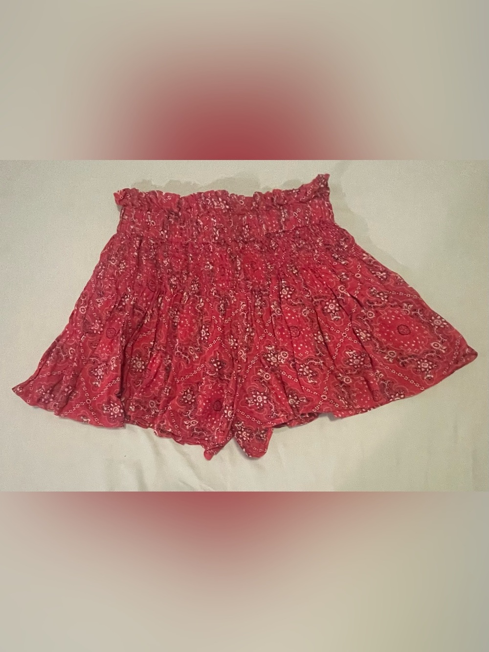 Isabel Marant Red Bandana-Print High-Waist Skirt